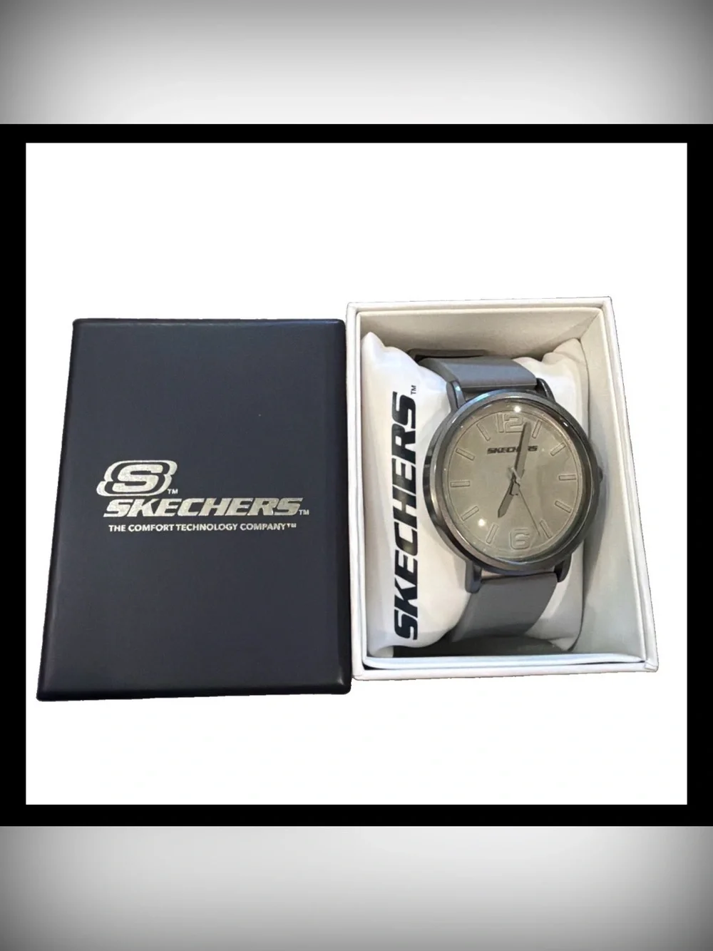 Skechers Ardmore Gray Strap 46mm Minimalist Men's Sports Watch SR5040 NWT